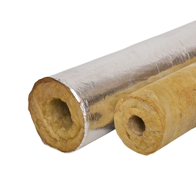 Rock Wool Pipe 1 Inch Section With Aluminum Foil Covered Mineral Wool Tube 1/2